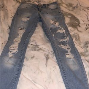 Blue torn jeans